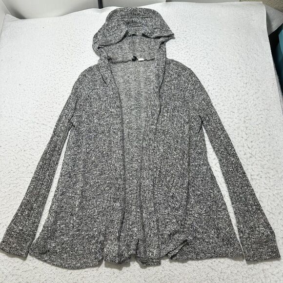 BDG Sweaters - BDG Women's Medium Heather Gray Long Sleeve Open Front Cardigan Hooded Knit